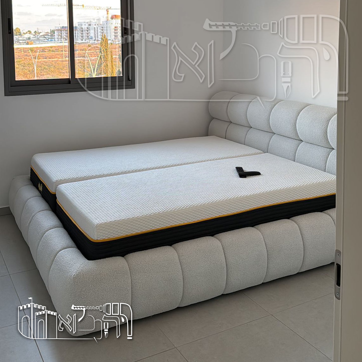 מיטה נפוח בד בוקלי מס 1