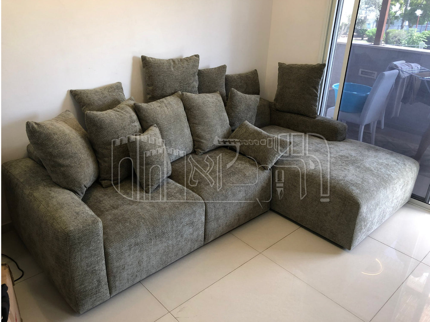 ספה פינתי בד יוטה מס 14