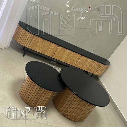 מזנון חצי מעוגל עם שני שולחנות סלון – 1001