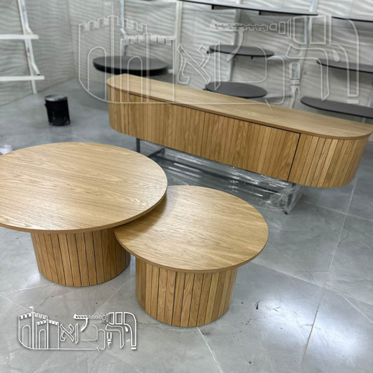 מזנון חצי מעוגל עם שני שולחנות סלון – 1002