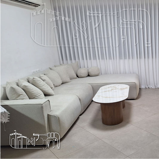 סלון בד מאנגו מס 3 ושולחן סלון